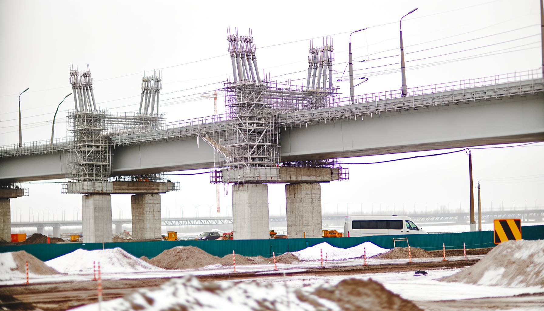 Ponts modernes avec innovations dans la construction d'infrastructures avancées